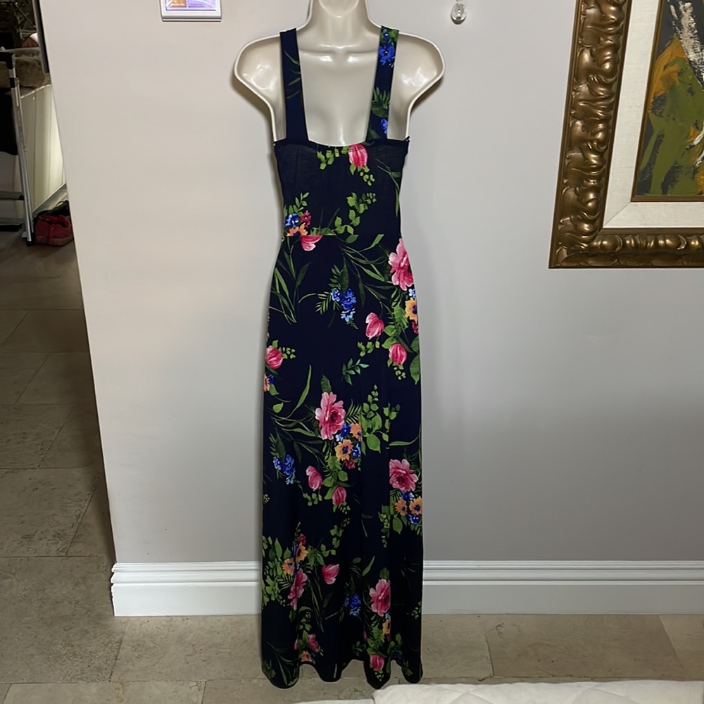 Le Lis Navy Faux Wrap Maxi Sundress - Picture 4 of 6